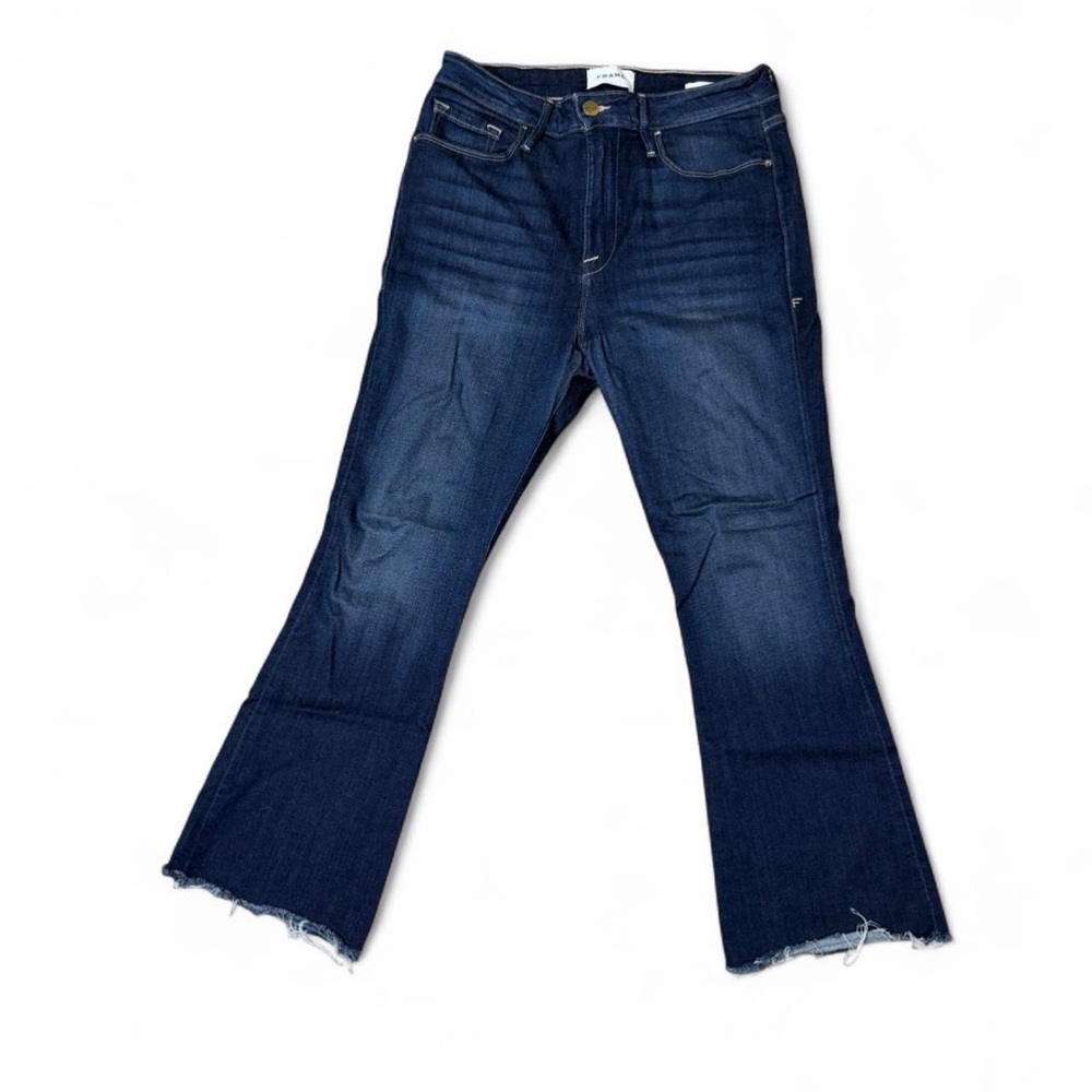 FRAME Le Crop Mini Boot Jeans Size 31 Cropped Bootcut Stretch Denim Designer